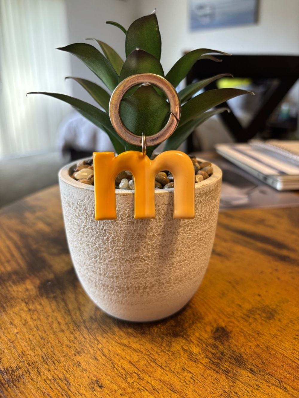 Purificación Garcia Yellow Letter 'm' Keychain Charm
